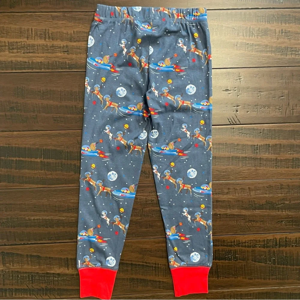 Mini Boden Blue Space Santa Long John Pajama Set NWT